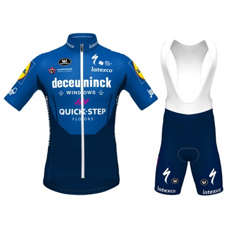 Conjunto Maillot + Culotte Corto con tirantes 2021 Deceuninck-Quick-Step N003